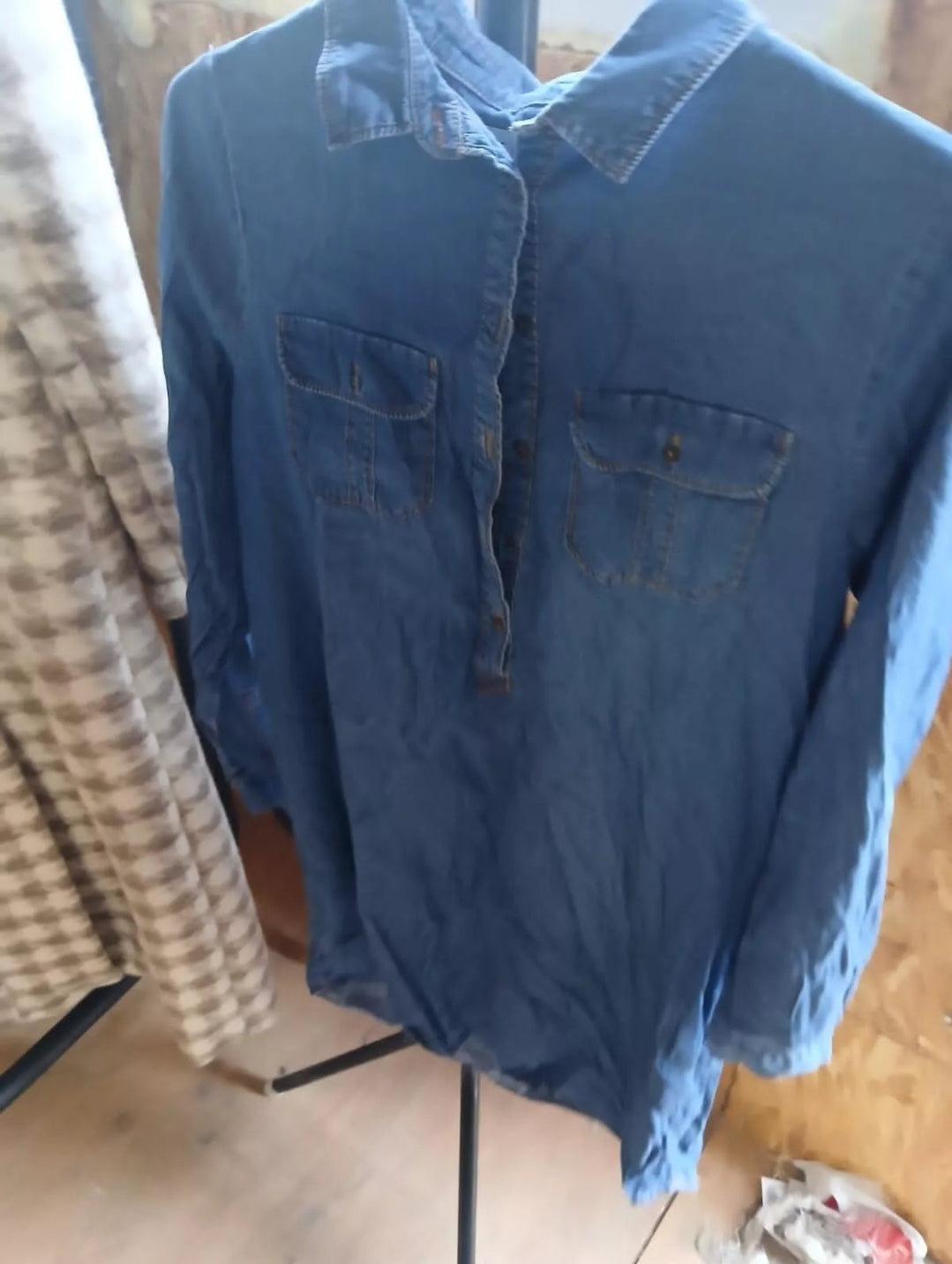 BLUE DENIM SHIRT SIZE UK 8